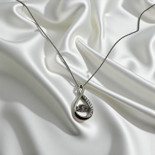 Silver Teardrop Radiance Necklace