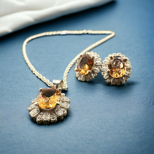 Silver Set with Zirconia and Zultanite