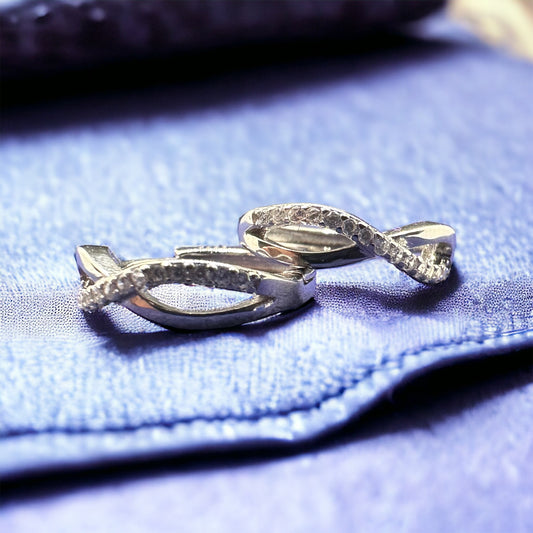 Infinite Silver Earrings With Inlay Zirconia