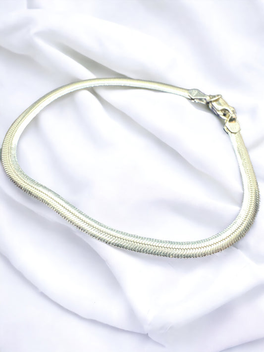 Silver plated snake belly bracelet
