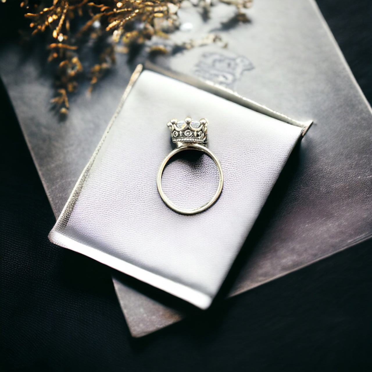 Anillo Plata Circonita Corona