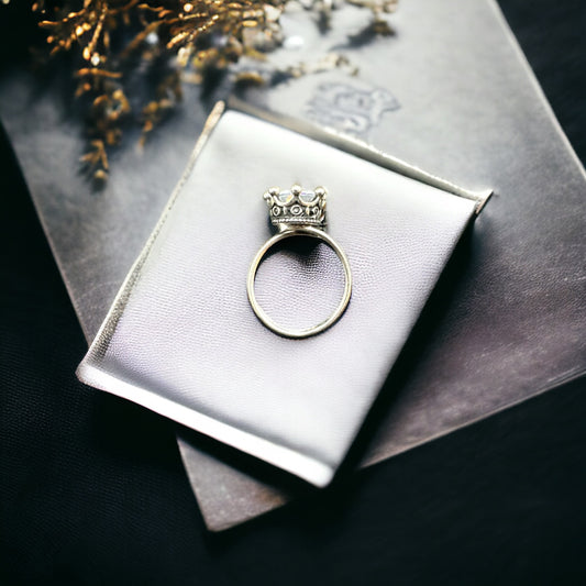 Anillo Plata Circonita Corona