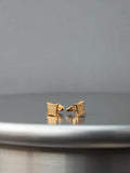 Rosé Gold Square Stud Earrings with Swarovski Crystals