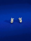 Silver Floral Stud Earrings with Swarovski Crystals