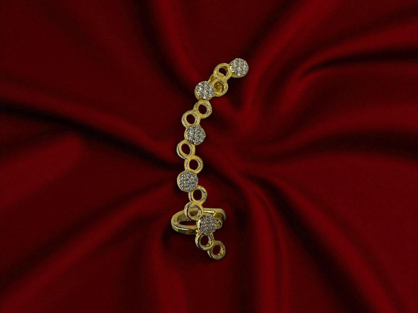 Gold “Circle Cascade” Ring with Swarovski Crystals