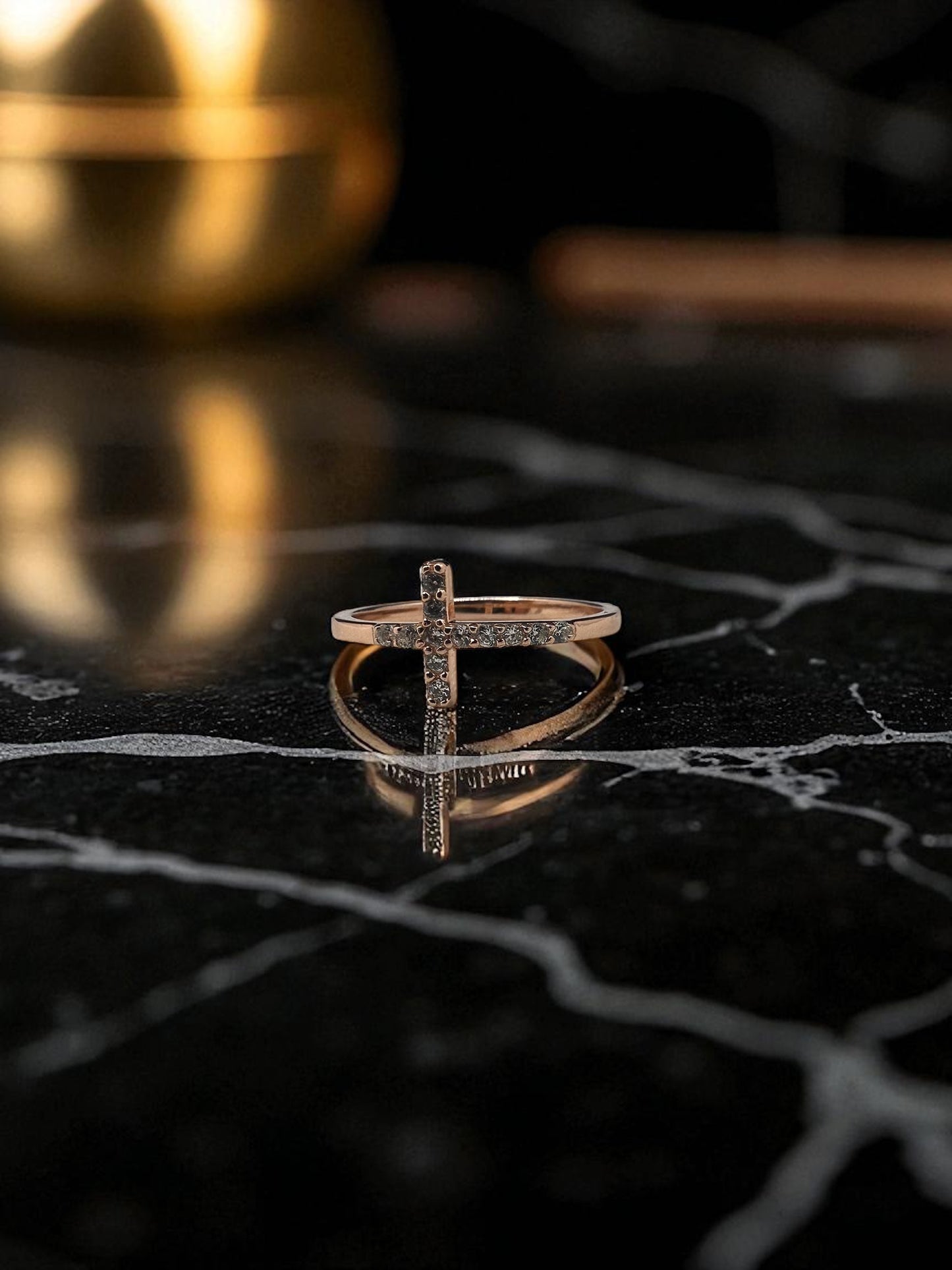 Cross Ring with Crystals