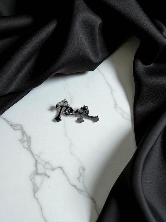 Black Cross Stud Earrings