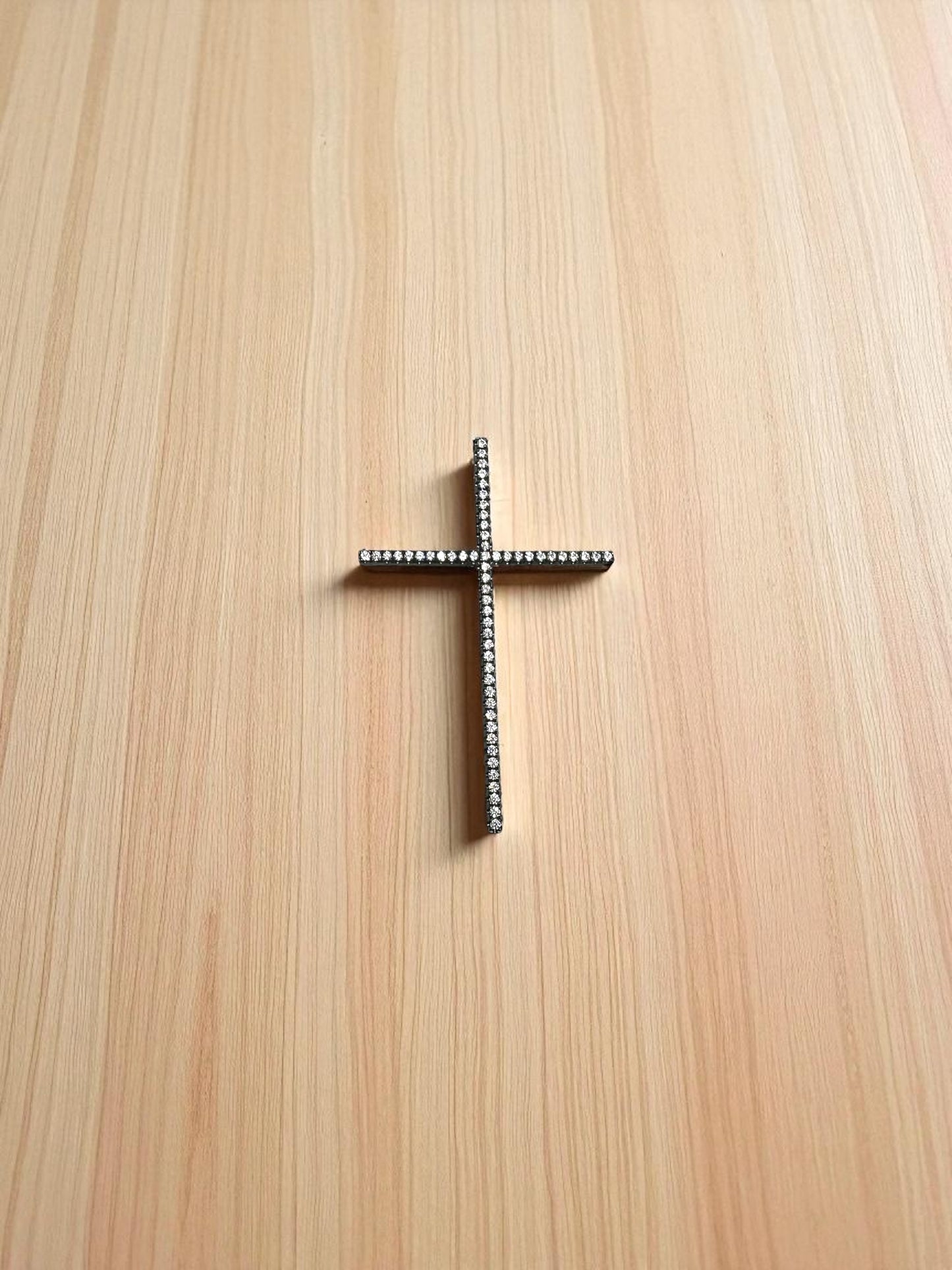 Silver Crystal Cross Pendant