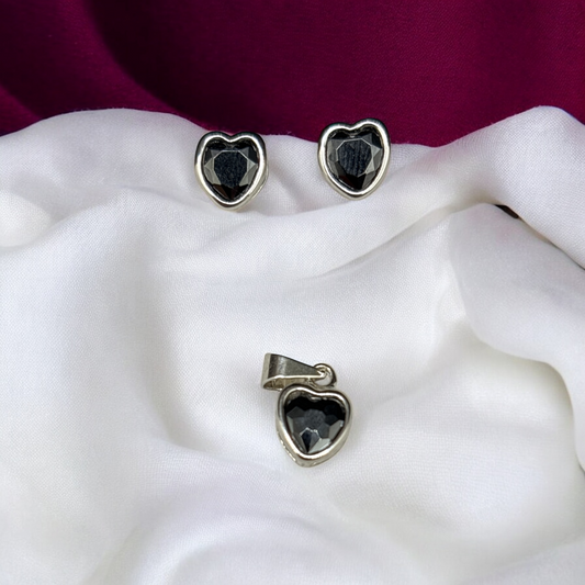 Black Heart Jewelry Set