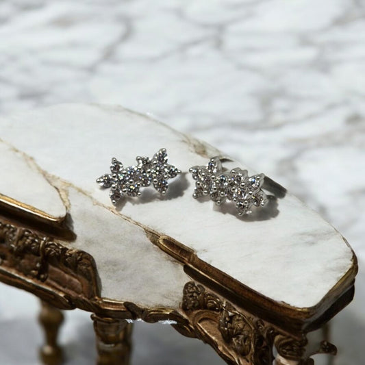 Silver Star Cluster Earrings