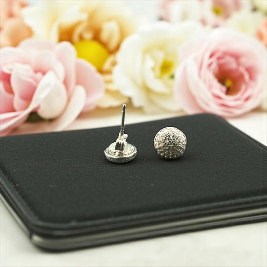 Silver Sparkle Disc Earrings