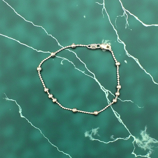 Silver Beaded Chain Bracelet