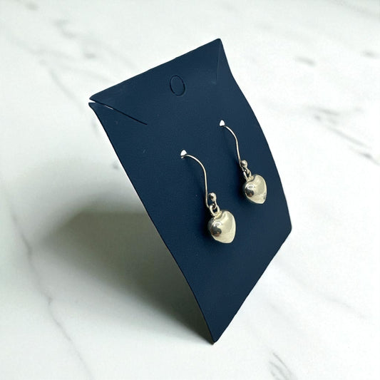 Aretes Corazones Plata Martillada y Lisa -
