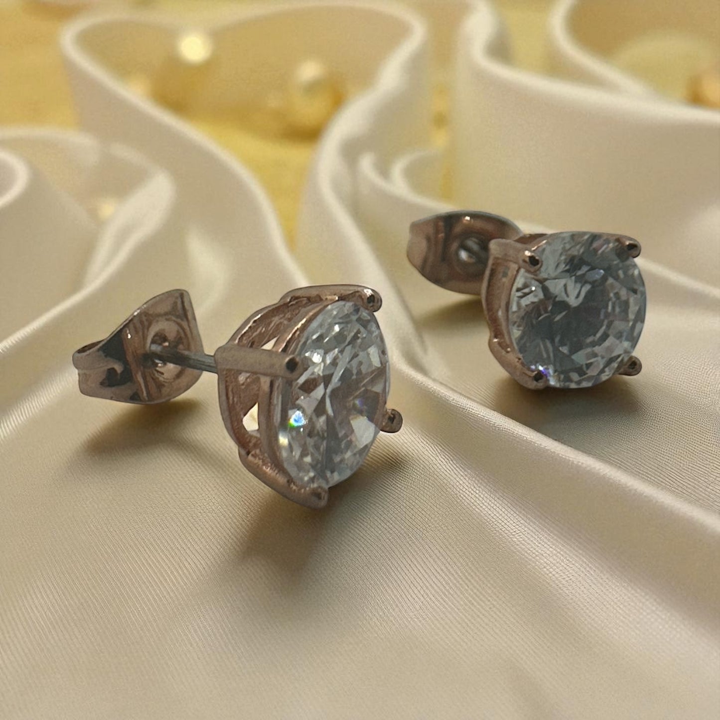 Classic Solitaire Stud Earrings