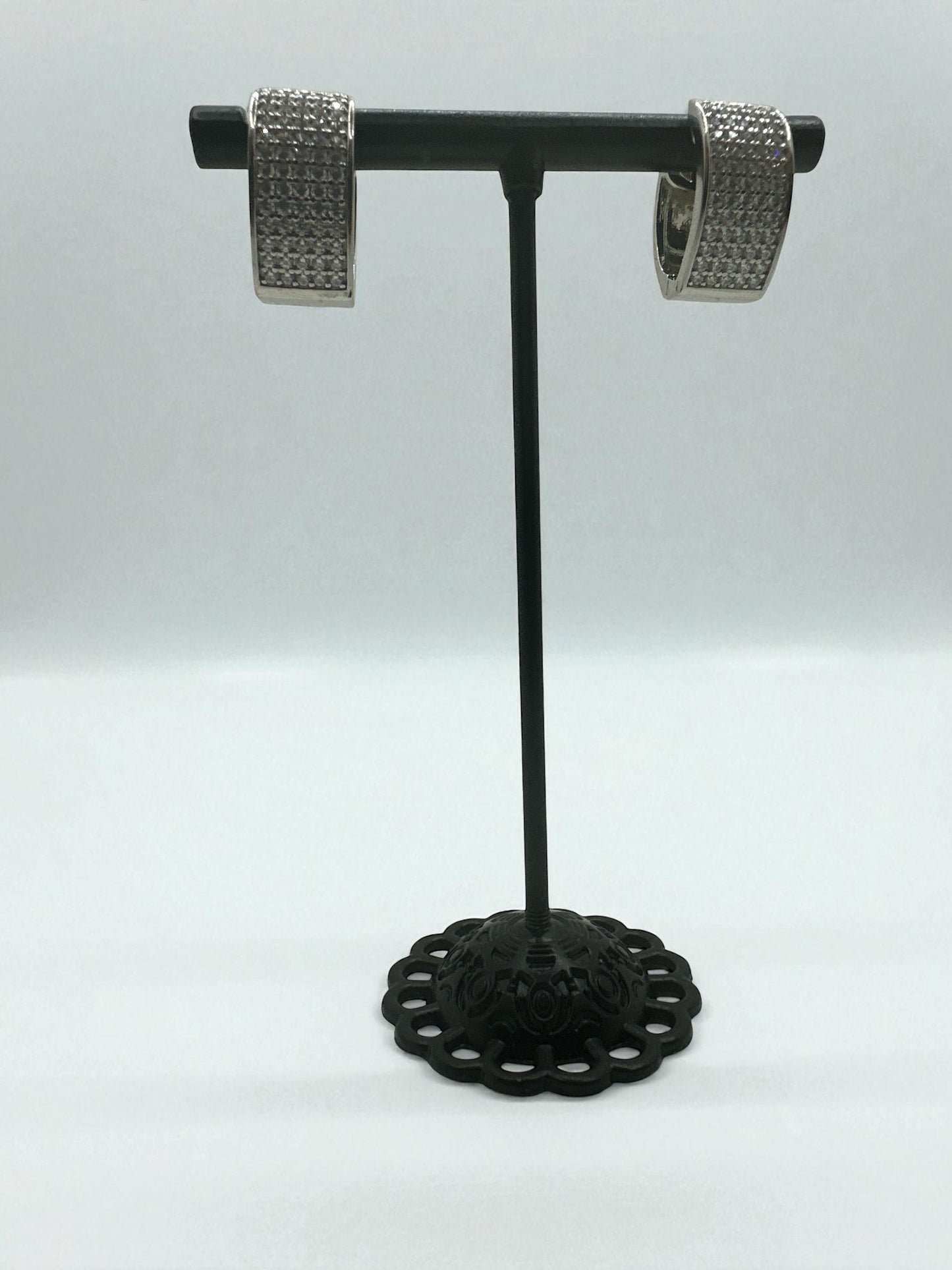 Silver Wide Hoop Earrings