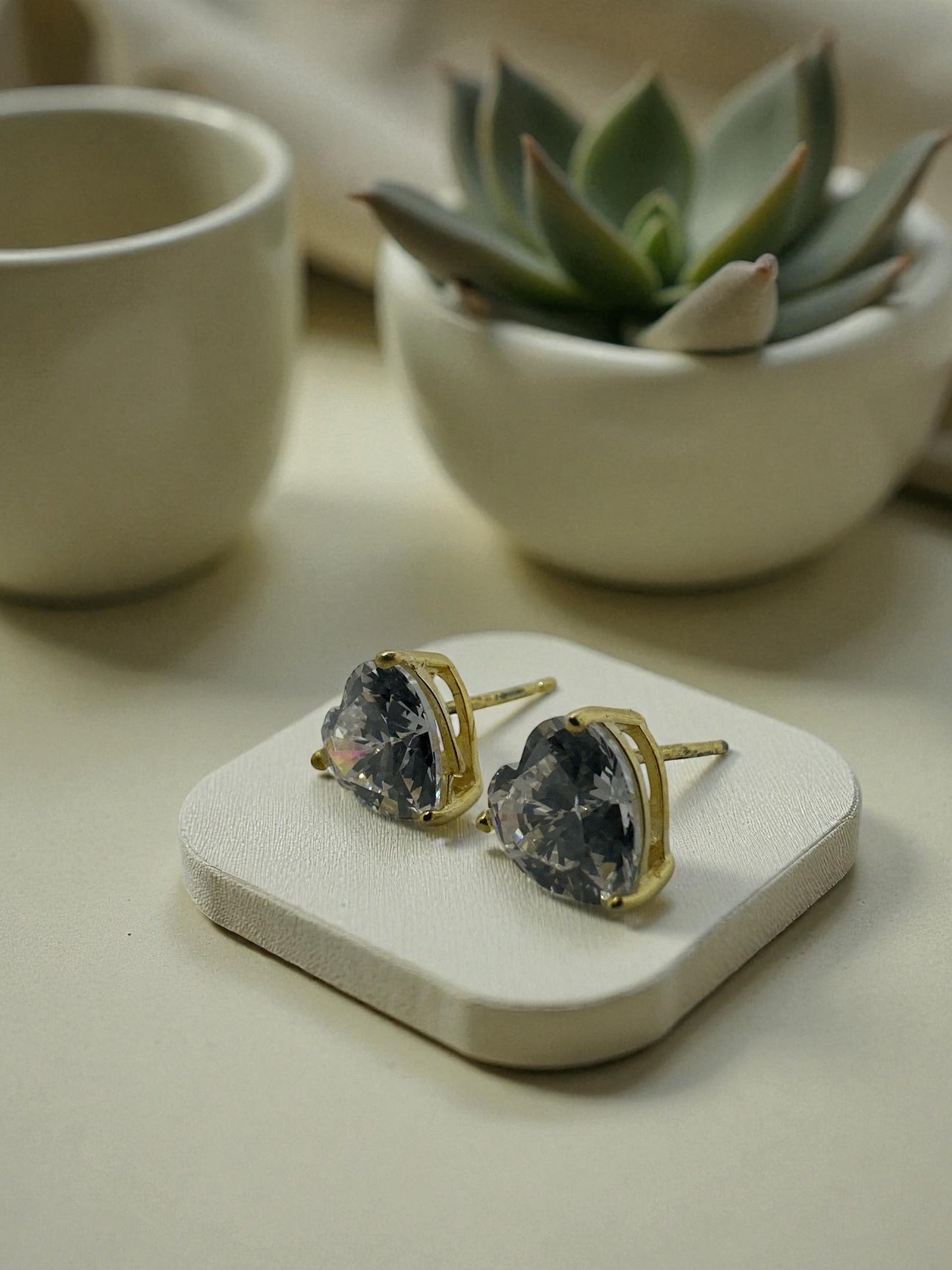 Heart Crystal Stud Earrings