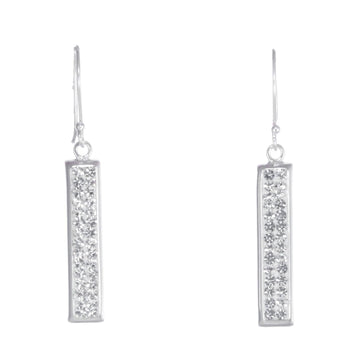 Pendientes Barras de Plata con Circonitas