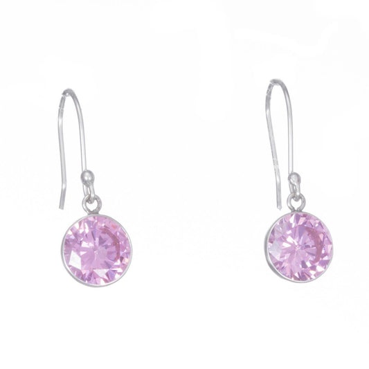 Diamond Cut Zirconia Silver Earrings