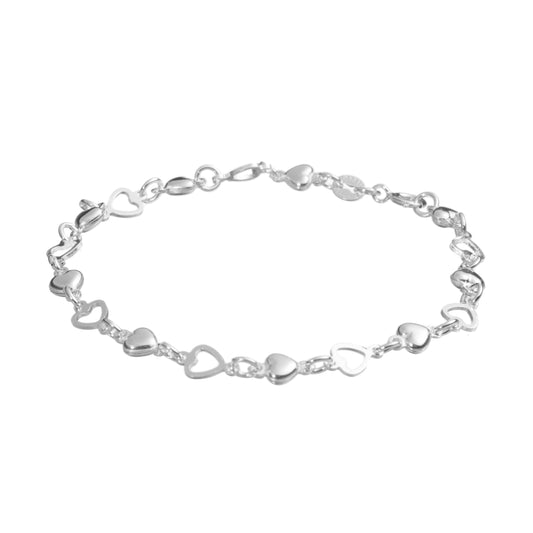 Silver Double Hearts Bracelet