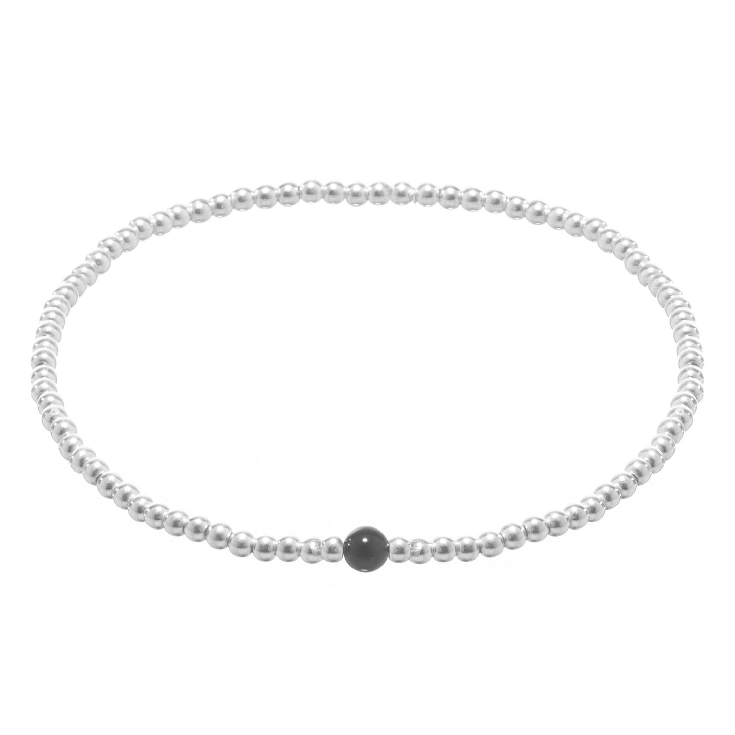 Silver bracelet with natural stones