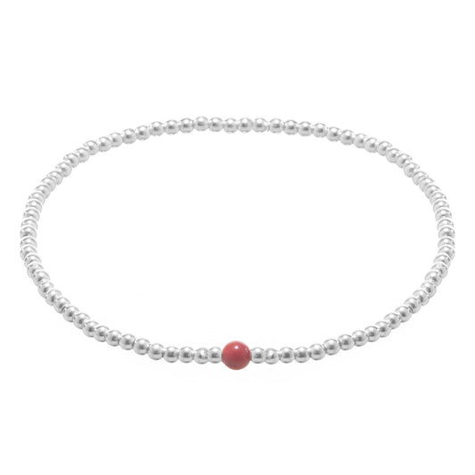 Silver bracelet with natural stones