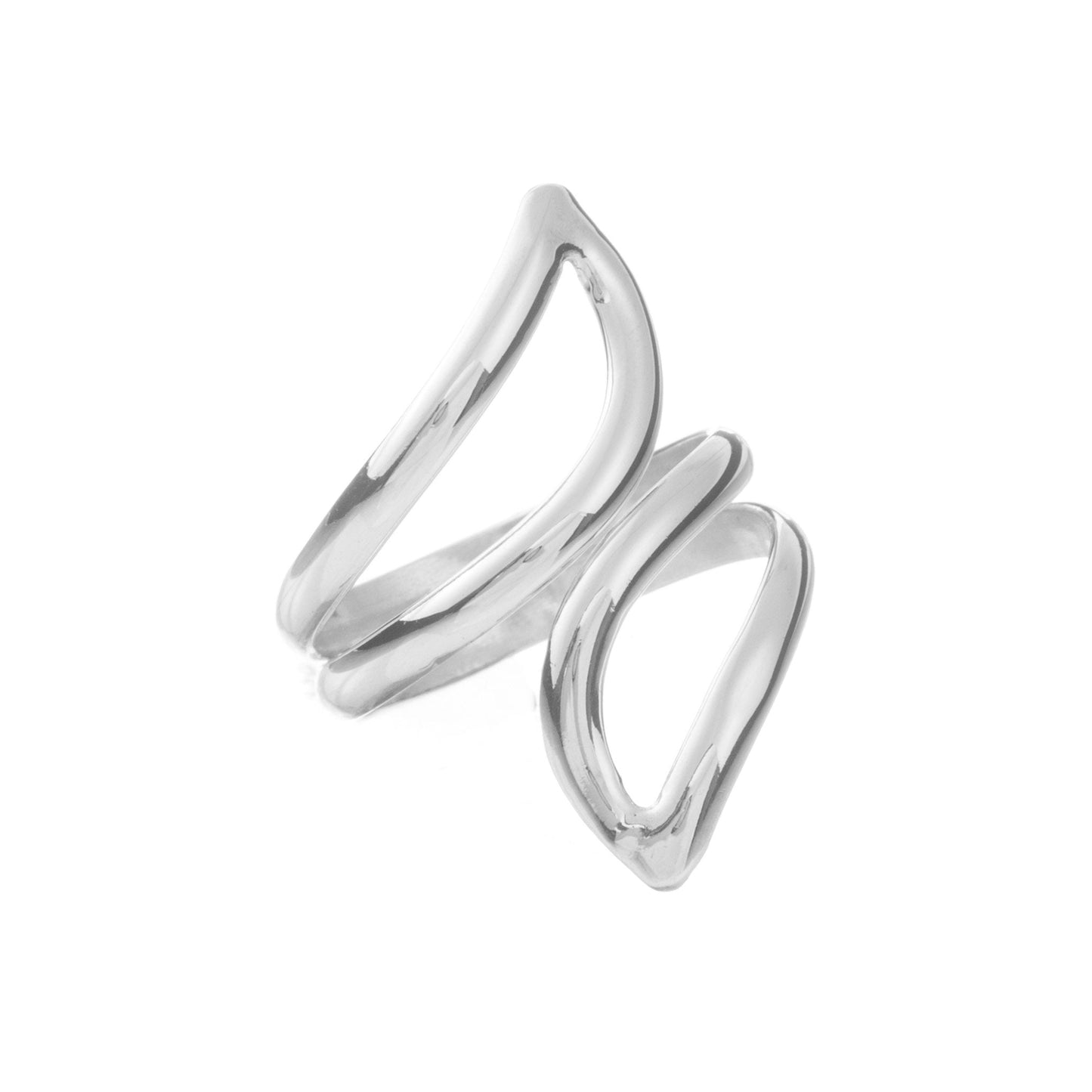 Anillo ajustable de plata de doble punta