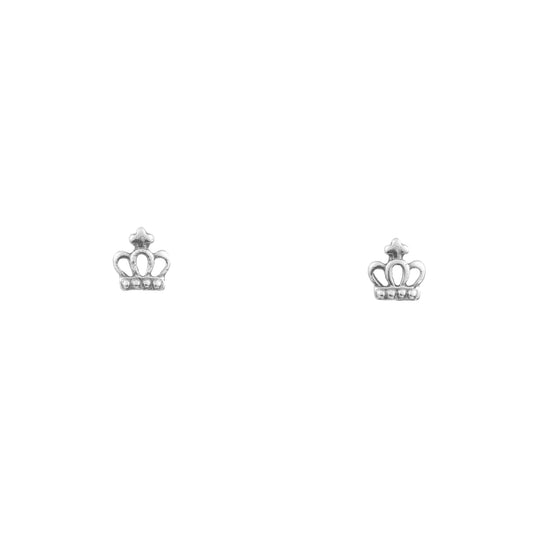 Mini Silver Crown Earrings