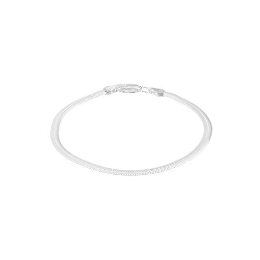 Silver plated snake belly bracelet