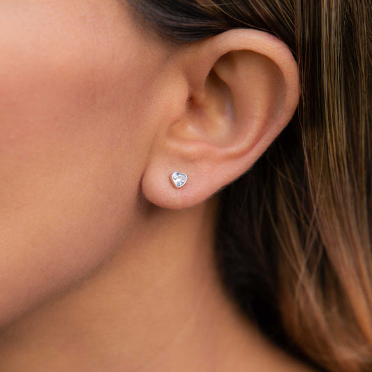 Heart Earrings with Zirconia