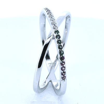 Anillo Doble de Plata con Circonitas