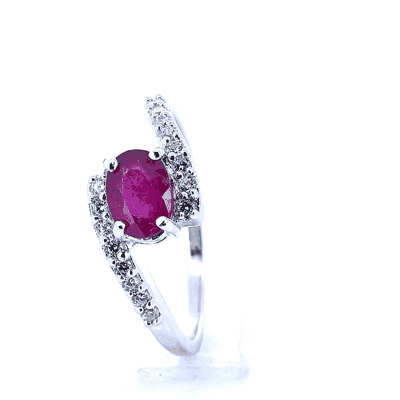 Silver Natural Ruby Stone Ring