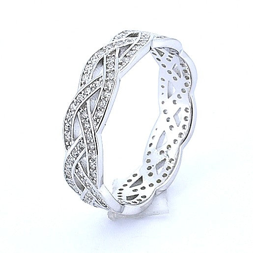 Anillo Churumbela Circonitas Entrelazadas