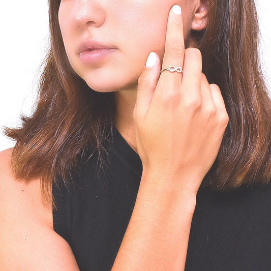Silver Infinity Ring With Zirconia