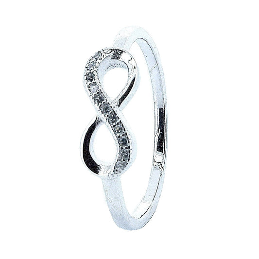 Silver Infinity Ring With Zirconia