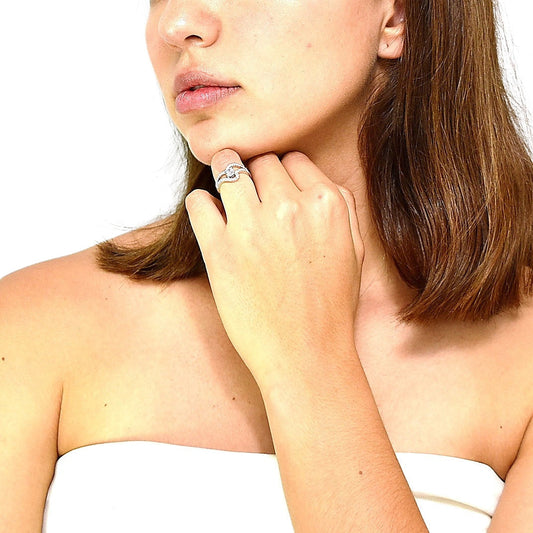 Silver Solitaire Ring with Zirconia