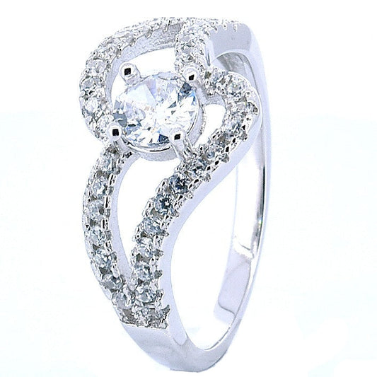 Silver Solitaire Ring with Zirconia