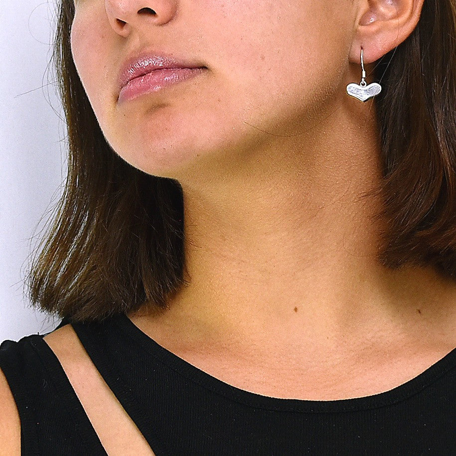 Pendiente Corazón Liso Plata