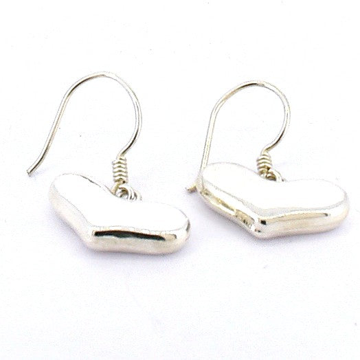 Smooth Silver Heart Earring