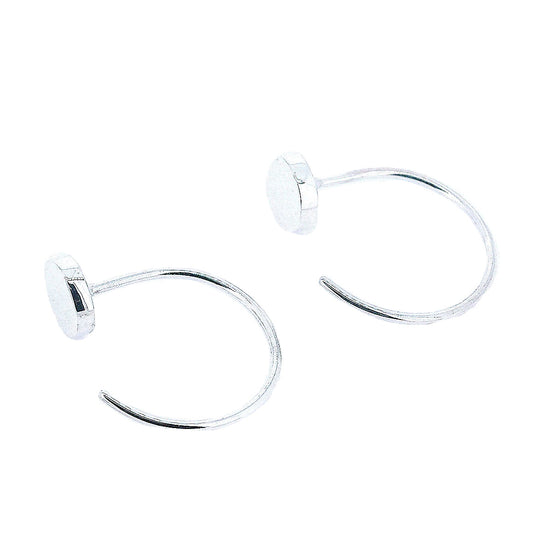 Minimalist Silver Earrings - Open Ended