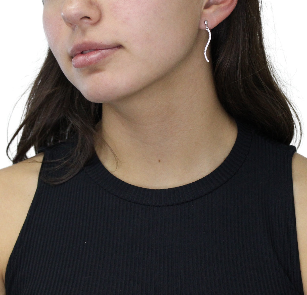 Long Cubic Zirconia Drop Earrings
