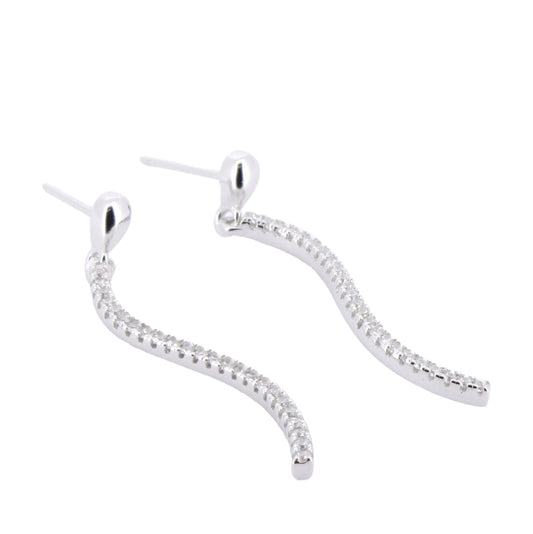 Long Cubic Zirconia Drop Earrings