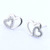 Silver Hearts Earring with Zirconia