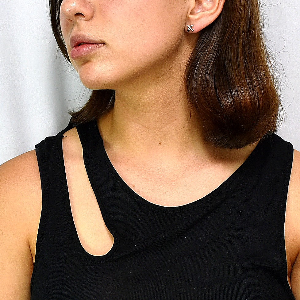 Silver Airplane Earrings