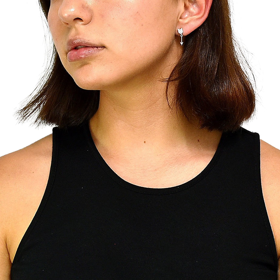 Silver Arrow Earrings with Zirconia