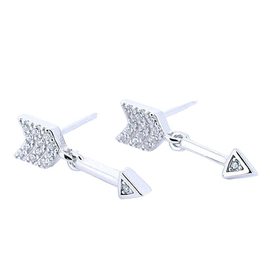 Silver Arrow Earrings with Zirconia