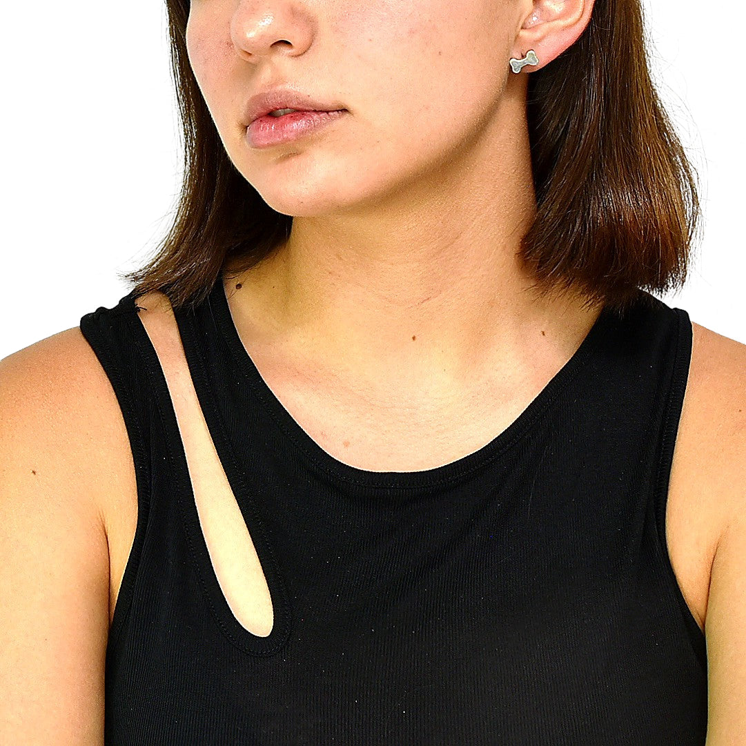 Sterling Silver Bone Stud Earrings