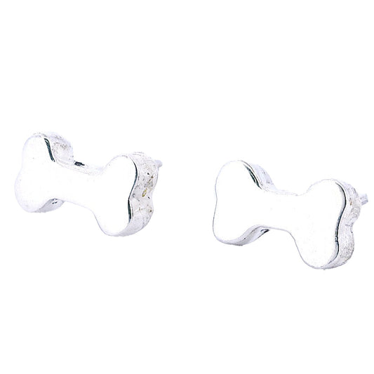Sterling Silver Bone Stud Earrings