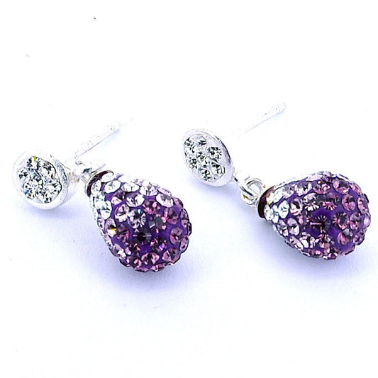 Silver Earrings With Crystal Drop