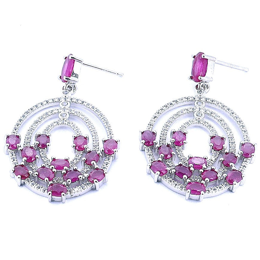 Silver Earrings With Natural Stones