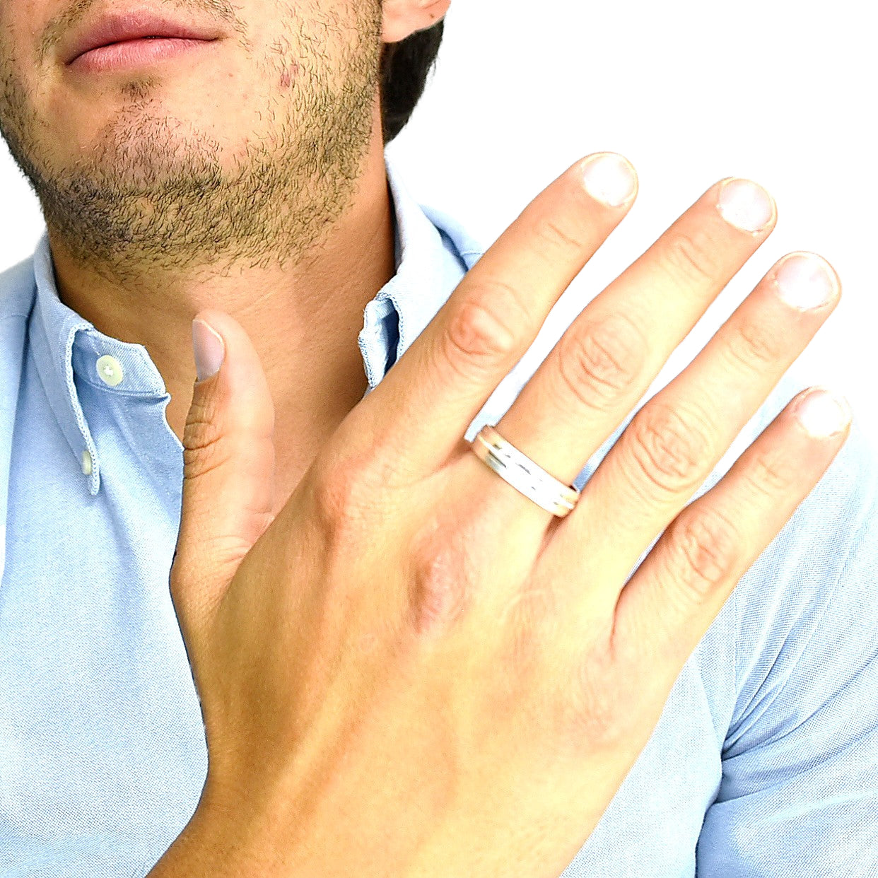 Silver Hoop Men's Ring